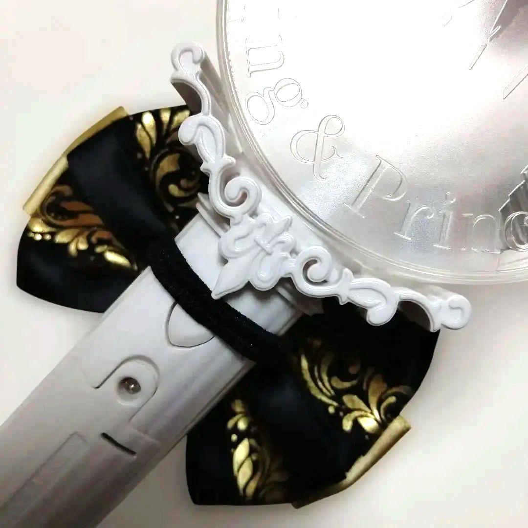 ★ペンライトリボン キンブレリボン★黒×金 ブラック ゴールド 手首にも可愛い