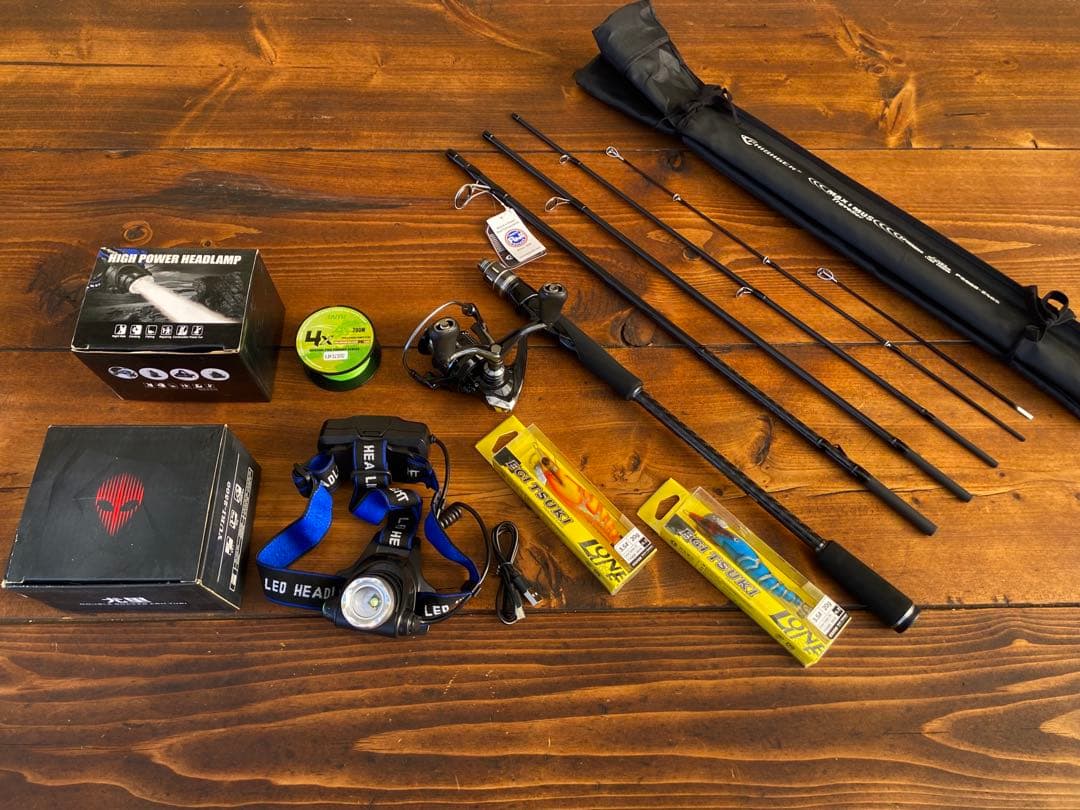 エギングセット　超軽量　カーボンロッド　エギングロッド　8ft PEライン
