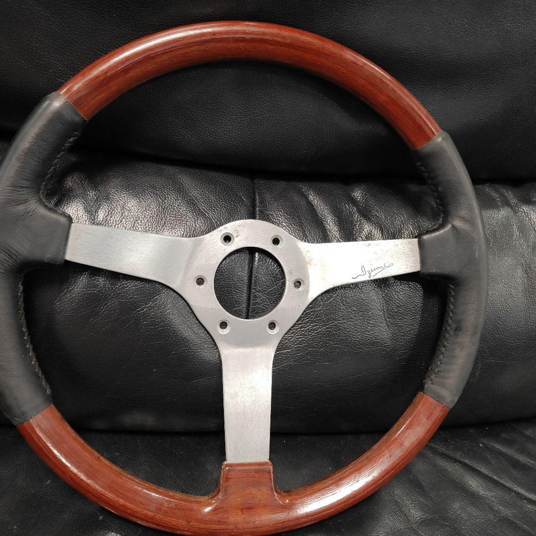 h*x様 Izumi ハンドル ウッド レザー 3本スポーク