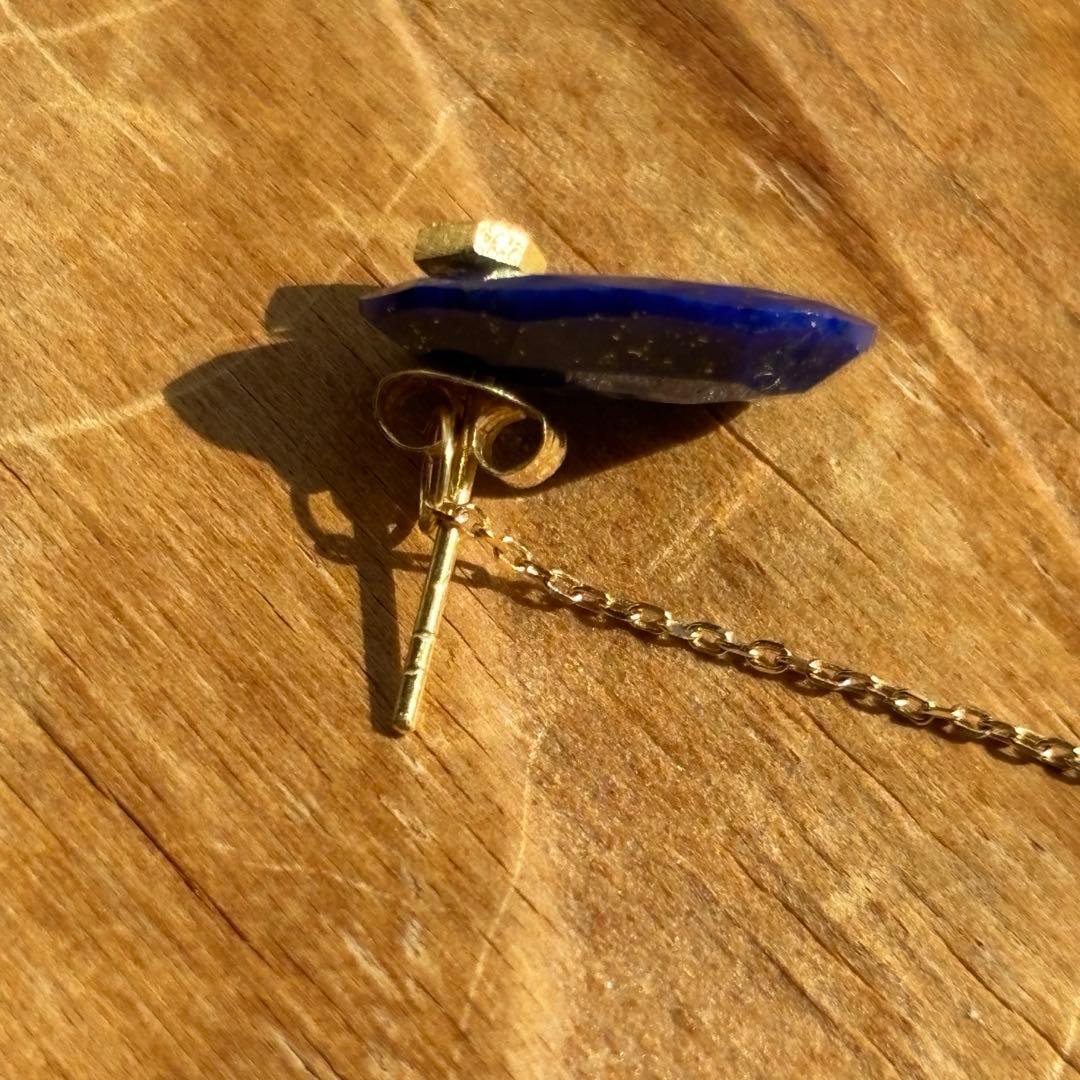 モナカジュエリー　ピアス　k18 ラピスラズリ ブルーサファイア