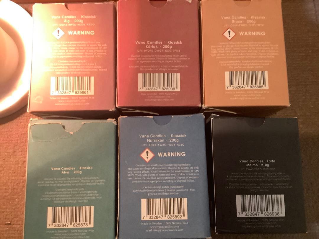 Vana Candles Sweden 6種セット(キャンドルウォーマー付き)