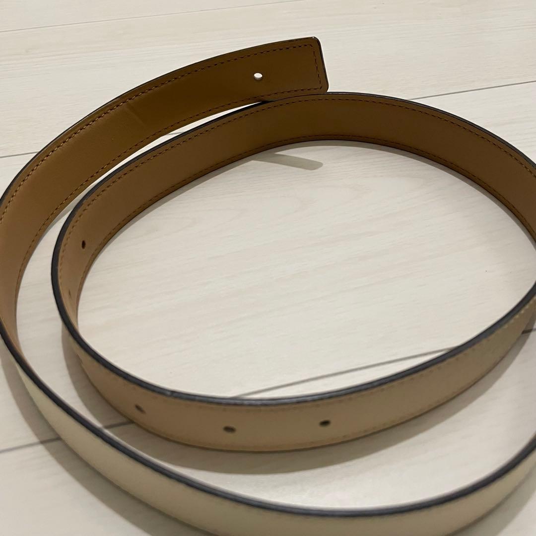 エルメス エプソン ベージュ レザー ベルト シンプル デザイン