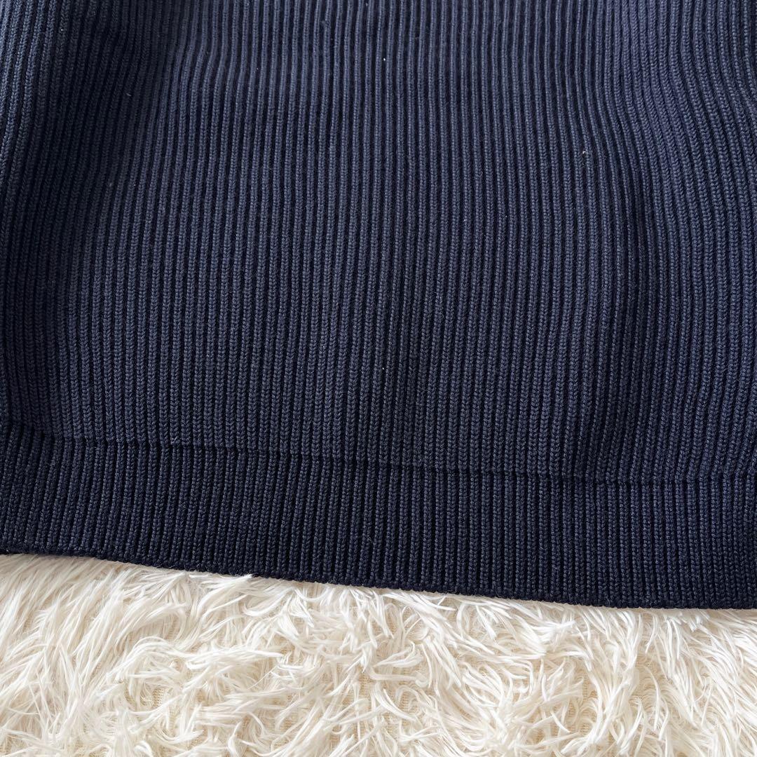 美品 アンデルセンアンデルセン 5G ウール ニット セーター M ネイビー 紺