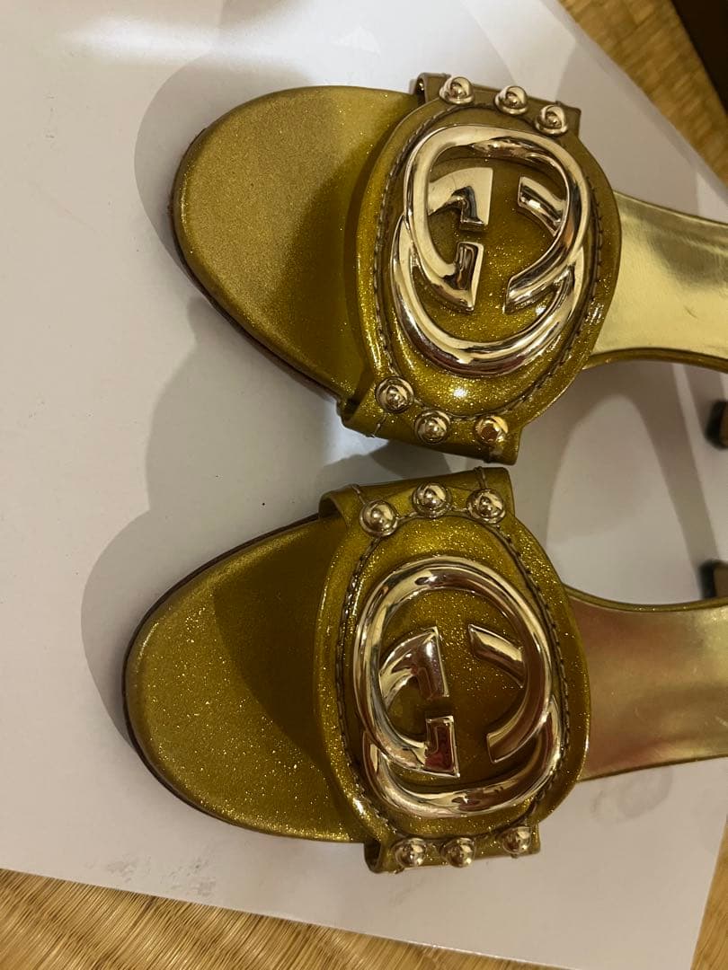 GUCCI ゴールド ミュール 35C