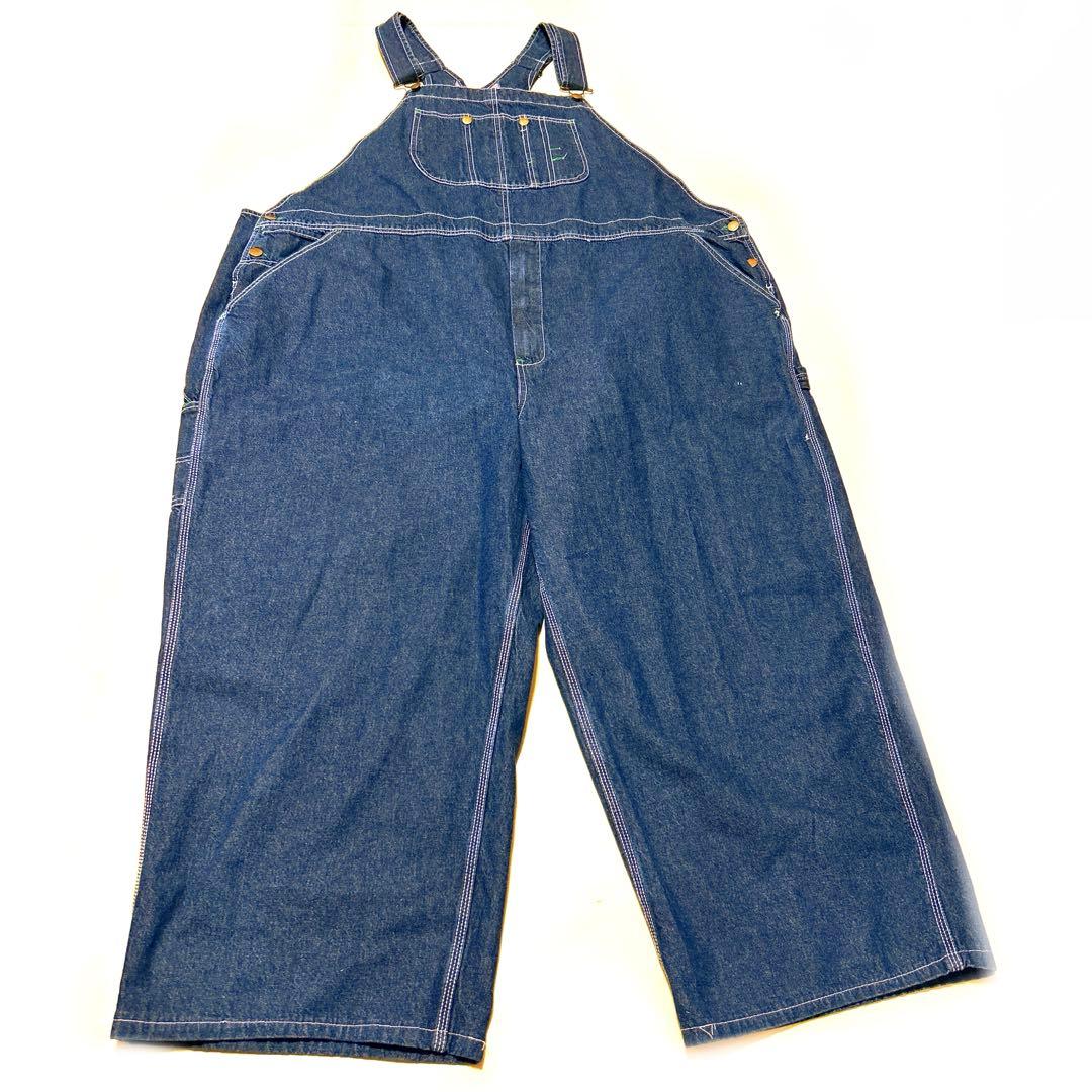 【キングサイズ】ダークブルー デニムオーバーオール超ビックサイズ大きい4XL5L