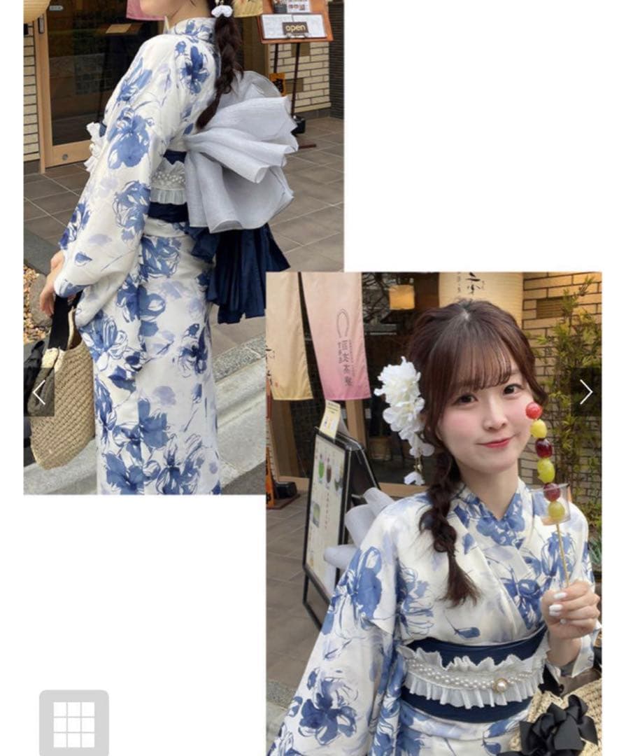 GRL 水彩花柄浴衣セット[fy028]