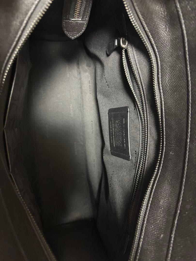 COACH Crossgrain Leather Tote 40 ブラック