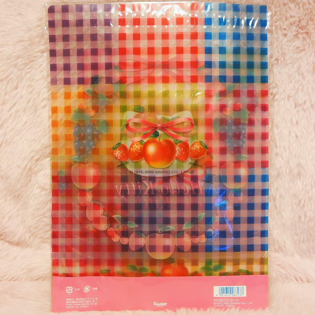 希少レア　ハローキティ　フルーツ　クリアファイル　2002 平成レトロ　サンリオ