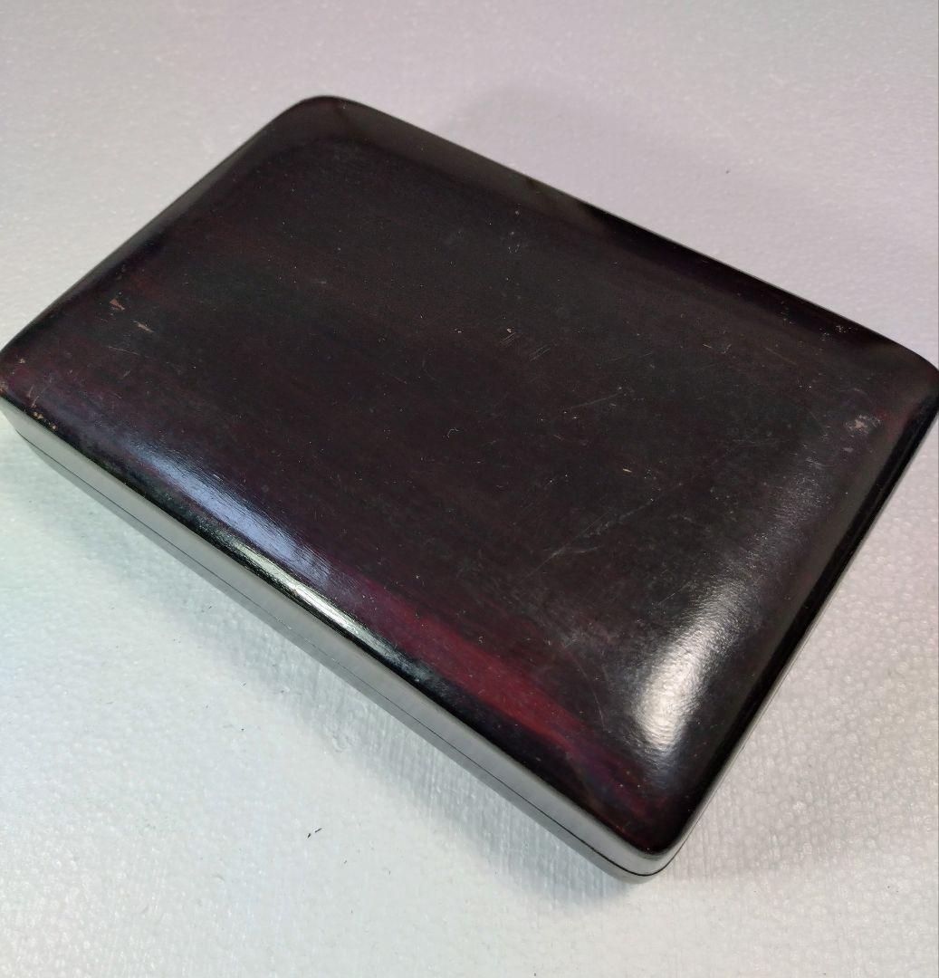 端渓硯の硯石　 漆塗り 黒色 約240mm x 150mm