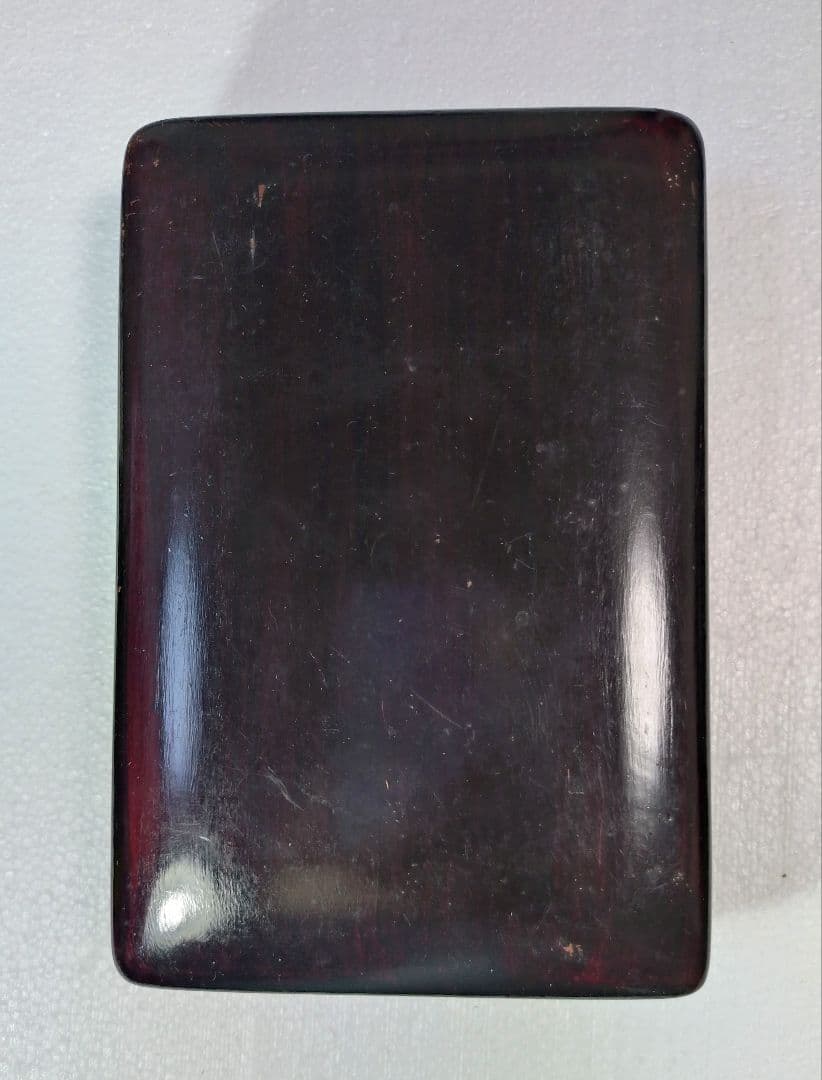 端渓硯の硯石　 漆塗り 黒色 約240mm x 150mm