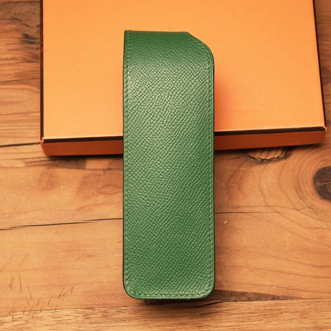 HERMES エルメス ペンケース ペンポーチ　マルチケース グリーン　筆入