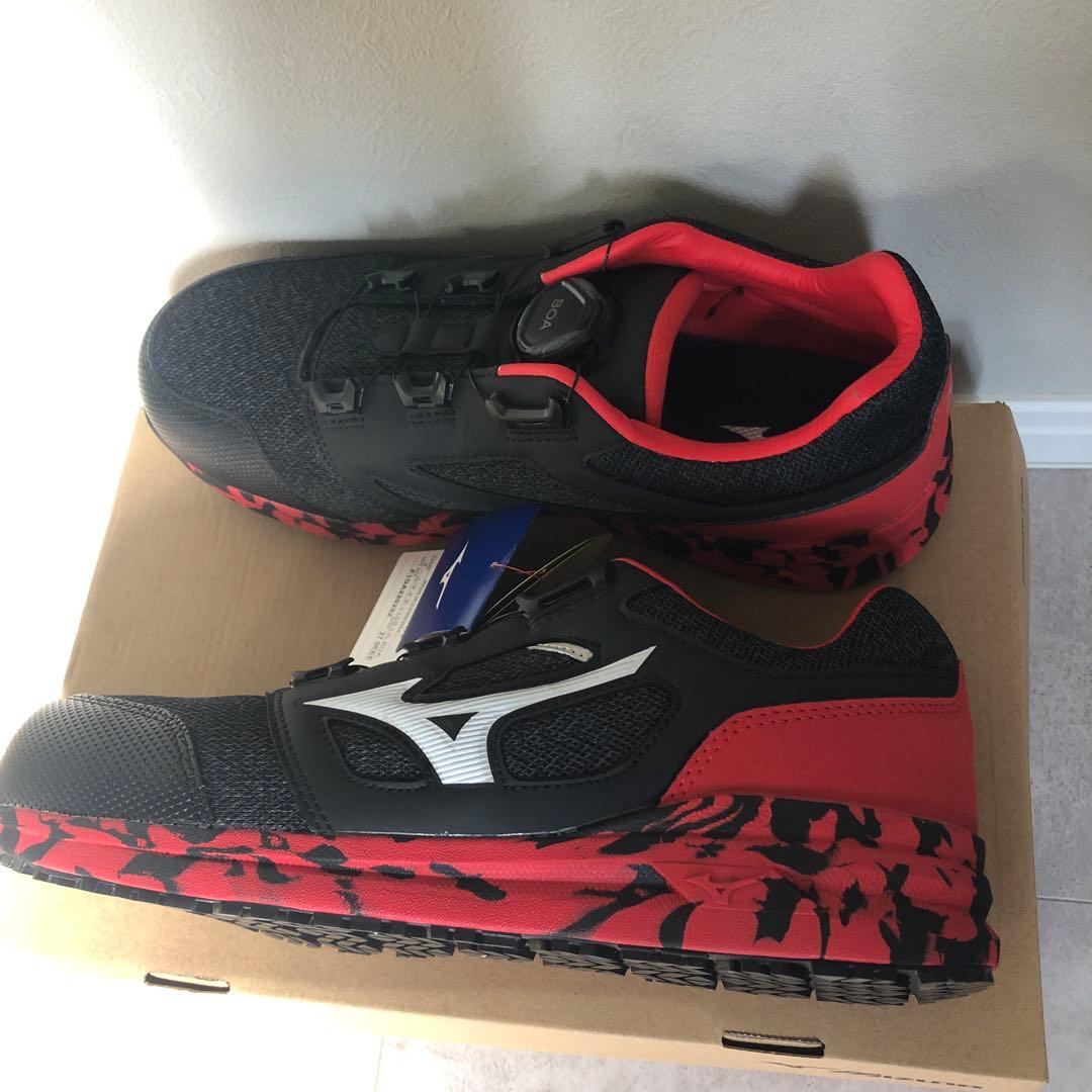 新品未使用　ミズノ　安全靴　オールマイティー　27センチ　黒✖️赤　ブラック