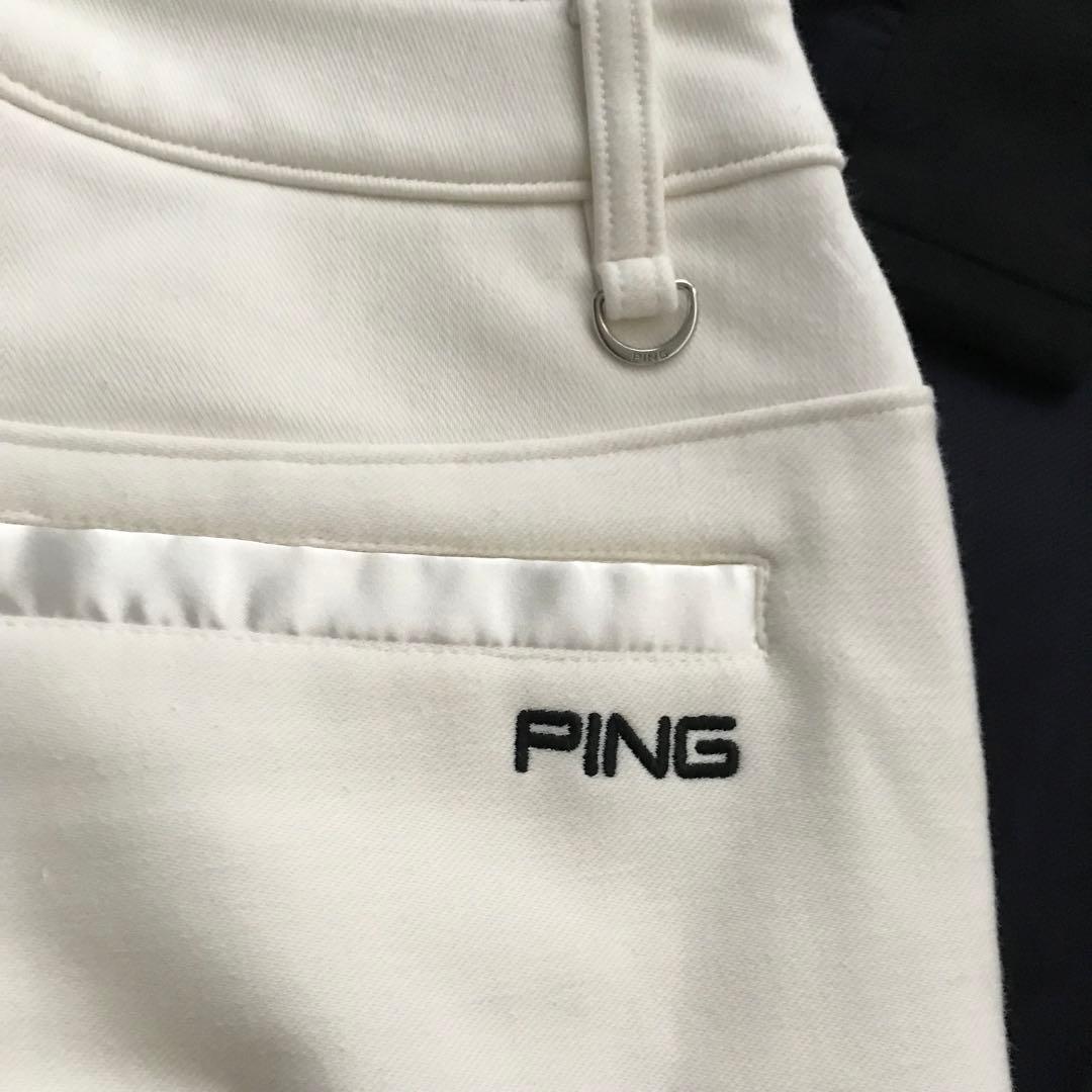 PING 裏起毛パンツ　サイズS ホワイト　レディース　ゴルフウェア