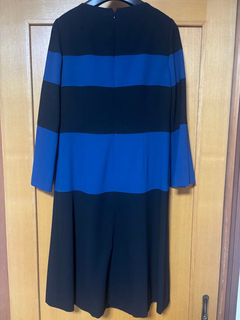 【極美品】JUN ASHIDA 長袖バイカラーワンピース M〜Lサイズ