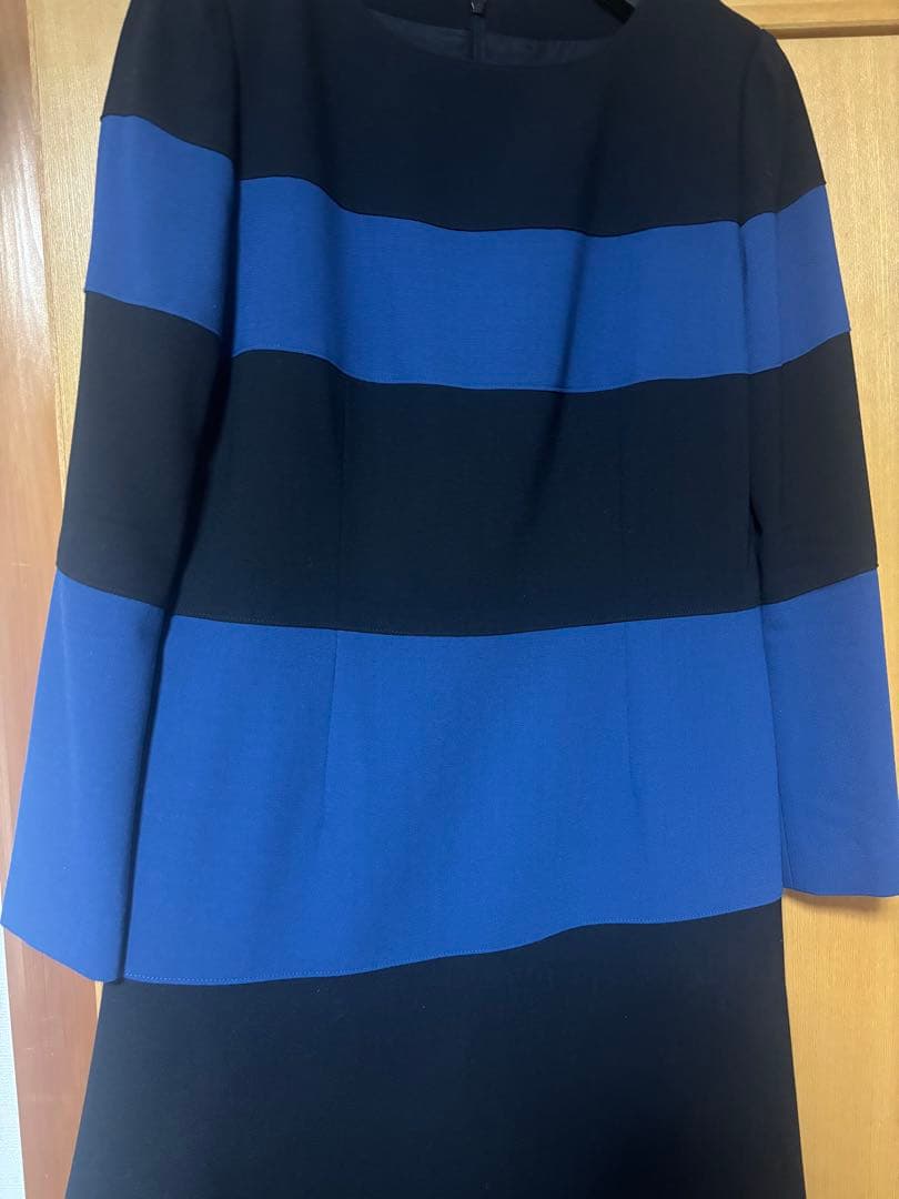 【極美品】JUN ASHIDA 長袖バイカラーワンピース M〜Lサイズ