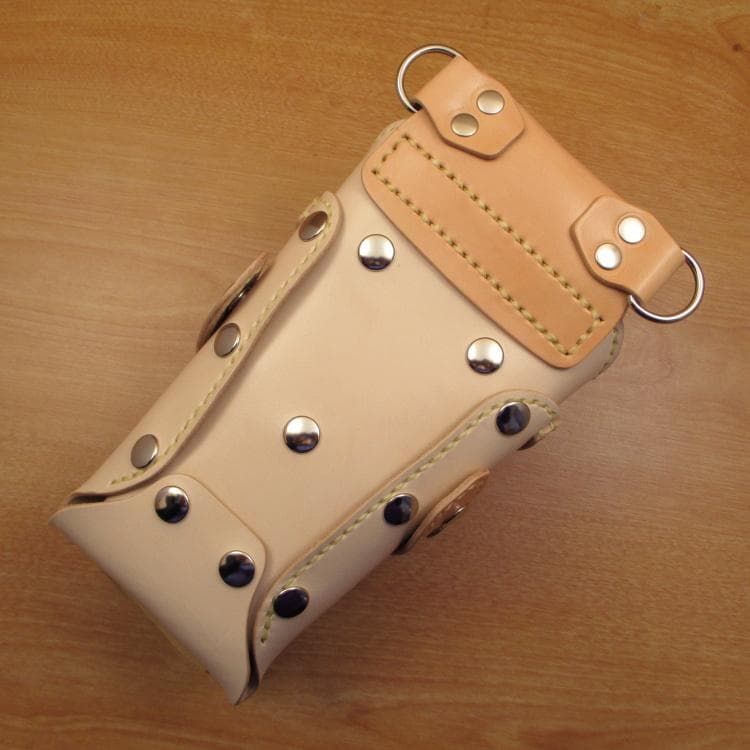 ヌメ革ナチュラル＆うす茶　７丁　革ベルト付　シザーケース　SCL-254/NC