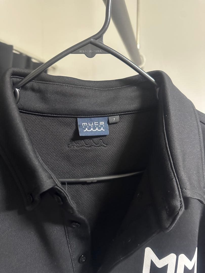 muta バイカラーポロシャツ　ブラック/ホワイト