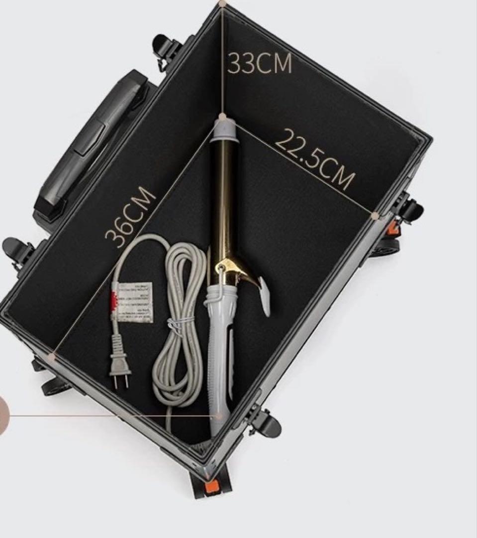 黒いメイクボックス ミラー付き メイクアップアーティスト専用化粧箱 可移動化粧台