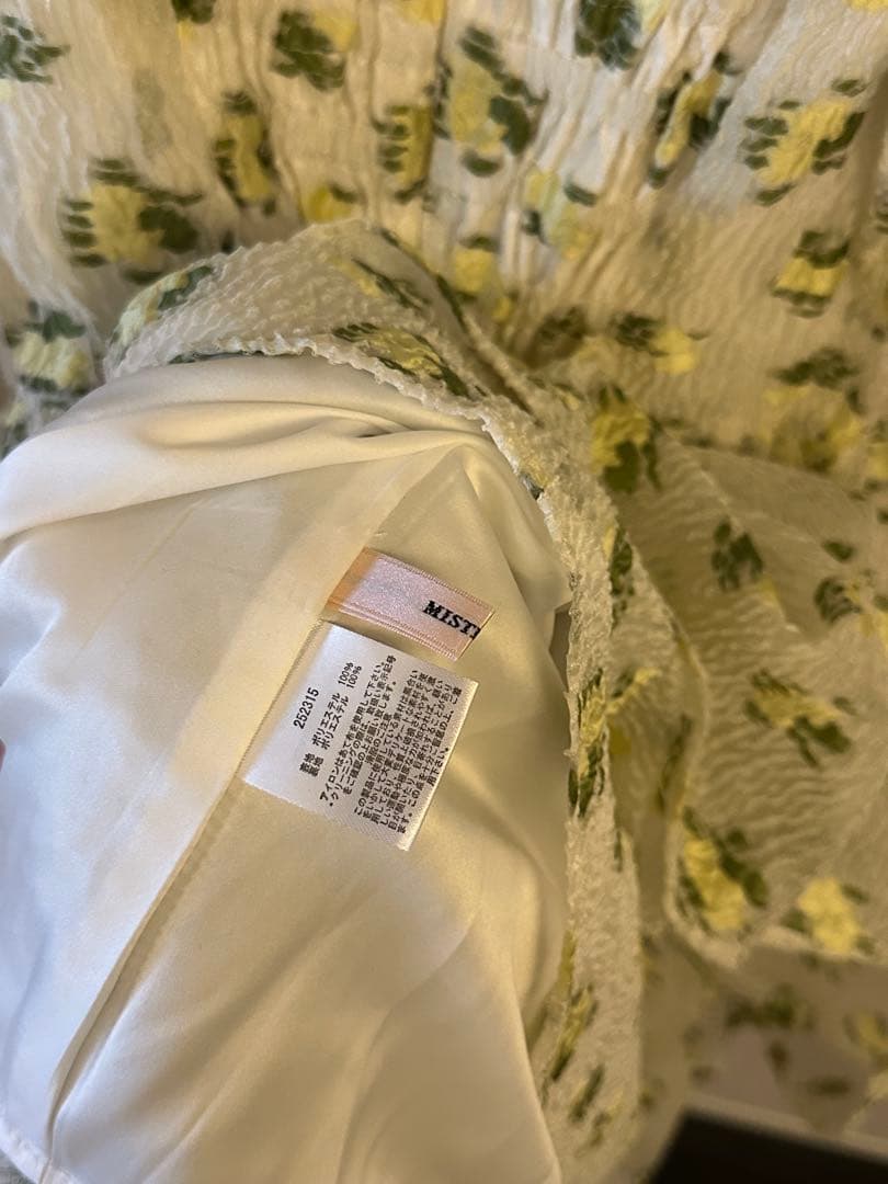 ワンピース MISTREASS Sheer Ripple Mini Puff Dress