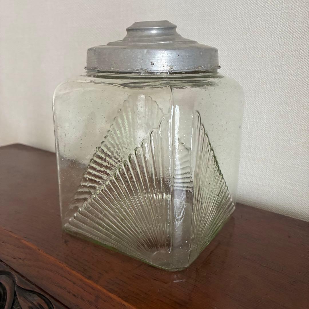 大正〜昭和初期　アールデコのあめや瓶　菓子瓶