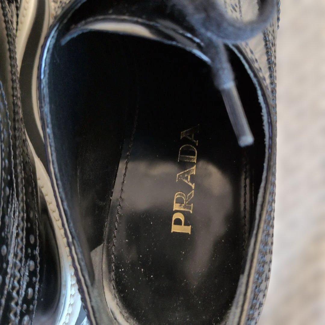 PRADA ブラック レースアップシューズ 厚底 レディース