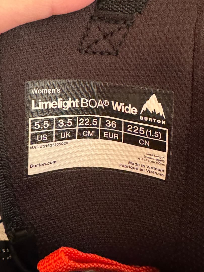 BURTON LIMELIGHT ワイド 22.5cm スノーボードブーツ