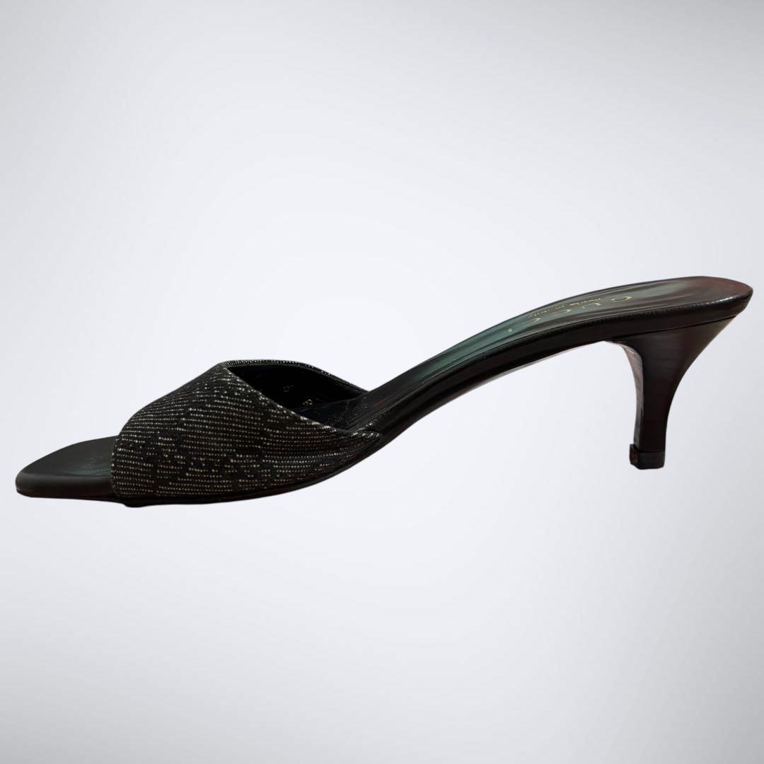 良品✨　GUCCI グッチ　GG サンダル　ミュール　ヒール　ブラック　23㎝