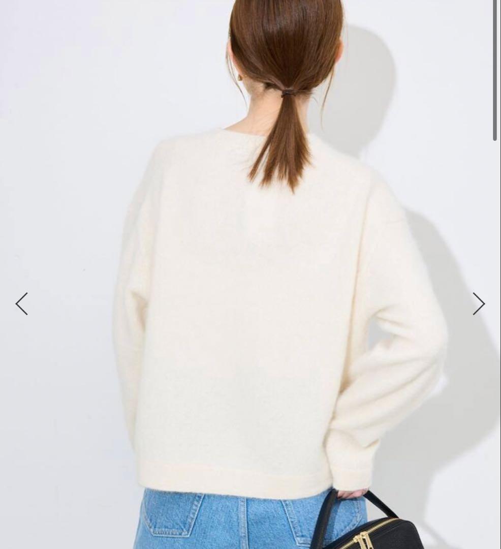 フォックスアルパカカーディガン　スローブイエナ　ホワイト