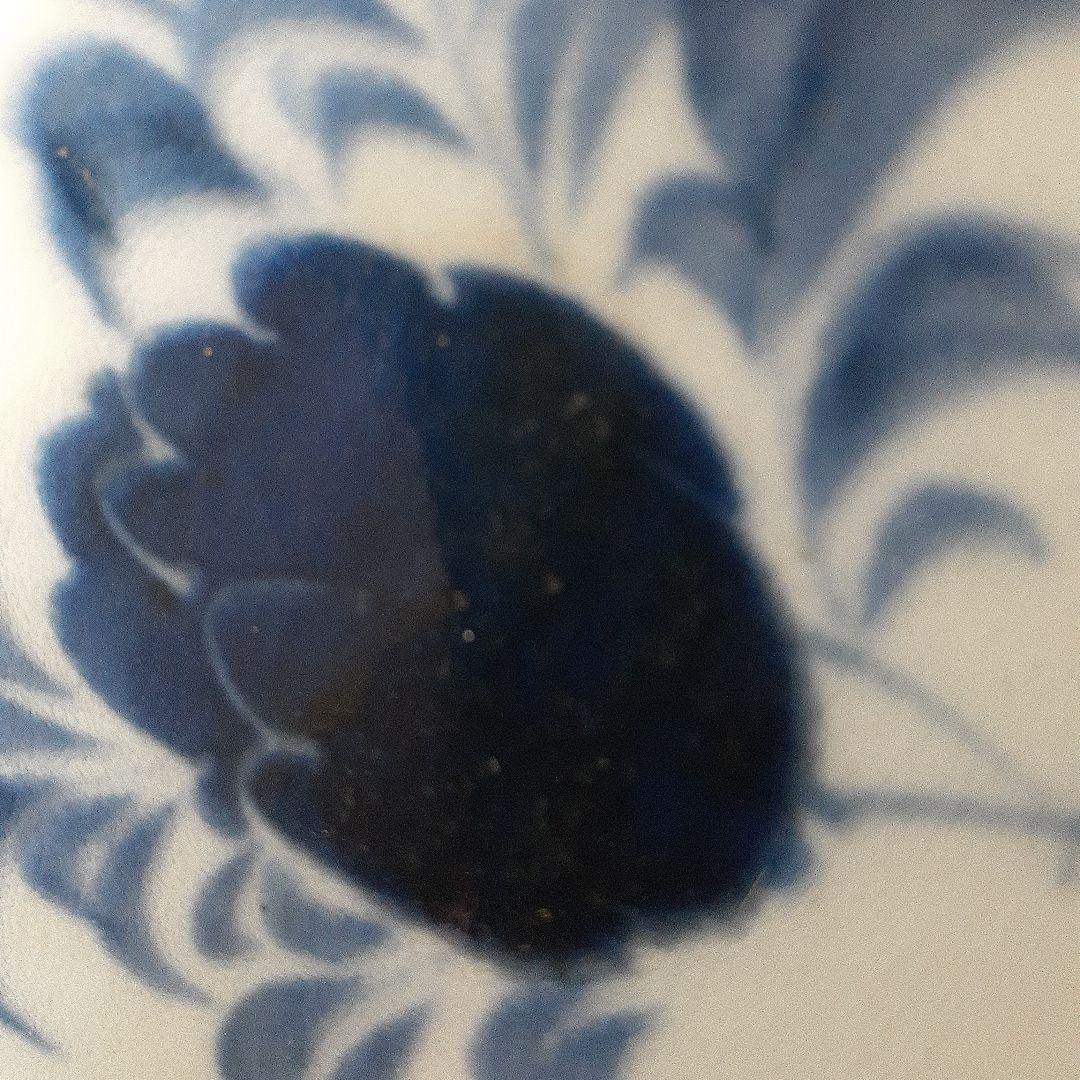 古伊万里染付け牡丹垣根文様中皿