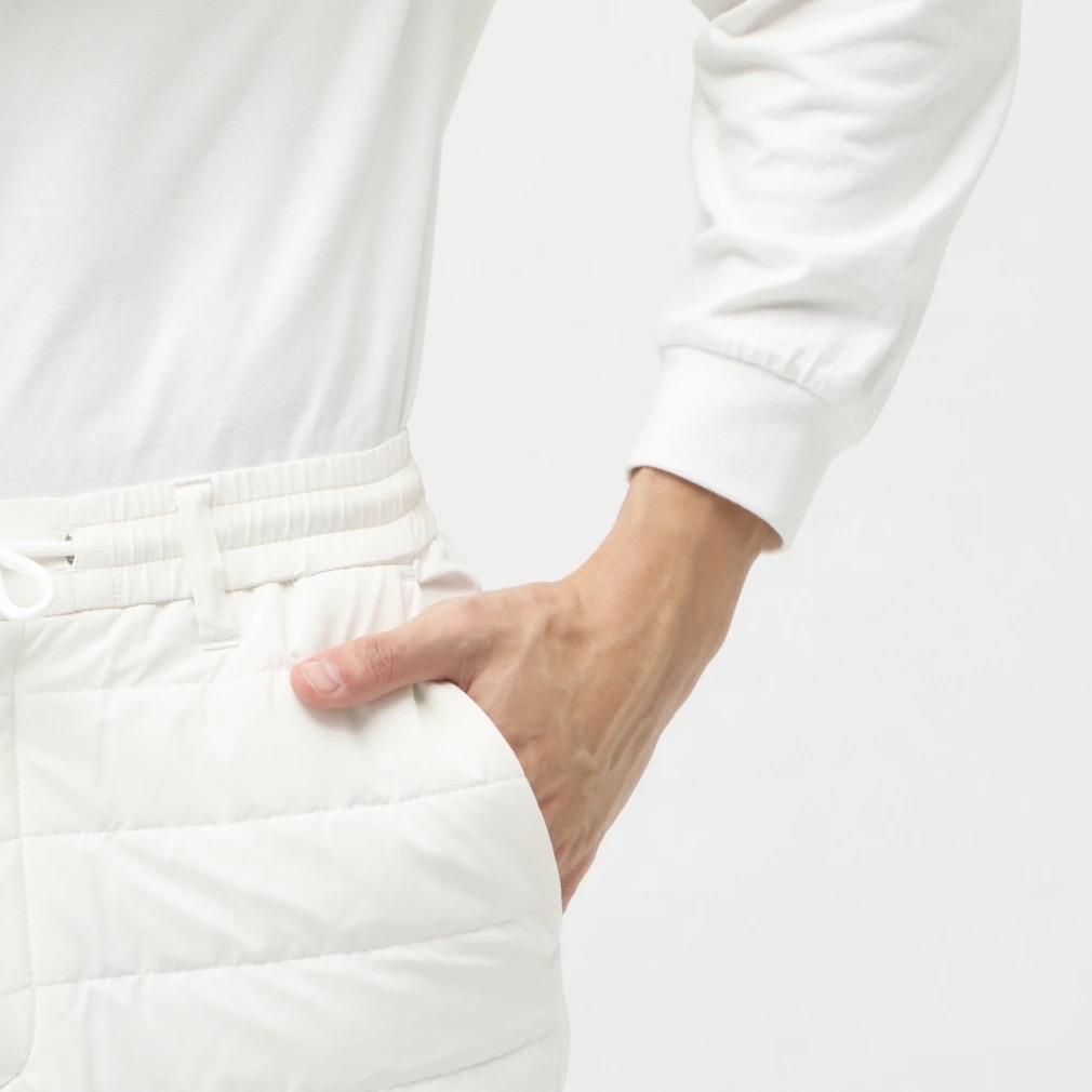 【LL】秋冬 ルコック ゴルフ 保温 中わたハイブリット ウォームパンツ 白