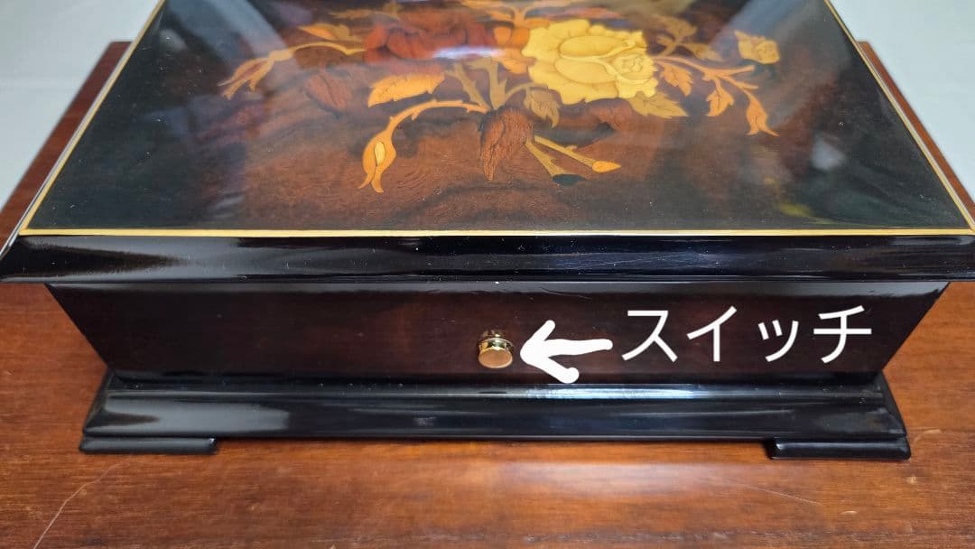 リュージュ　オルゴール　カノン 72弁　ローズ　象嵌　共鳴箱　オルゴール療法