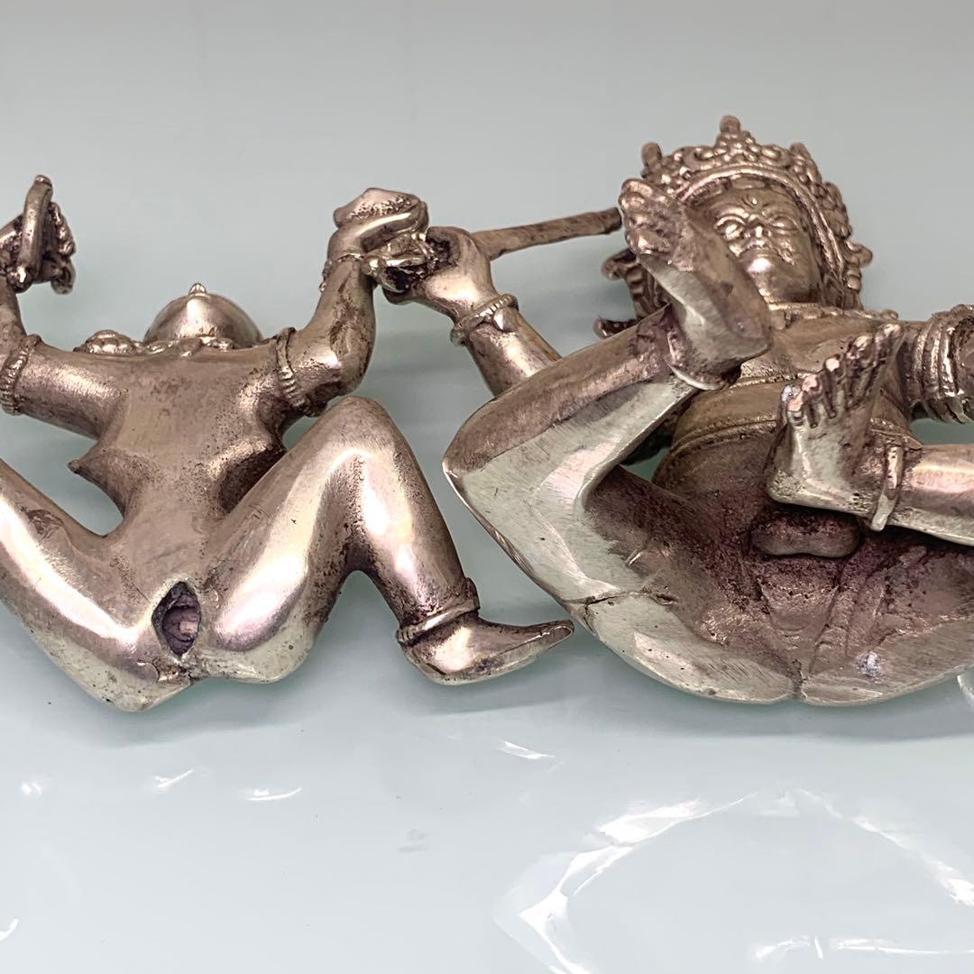 縁起物　仏壇　天王金剛仏と女灵仏 交歡 法王金剛劍持つ　金剛杵持つ　レア時代物