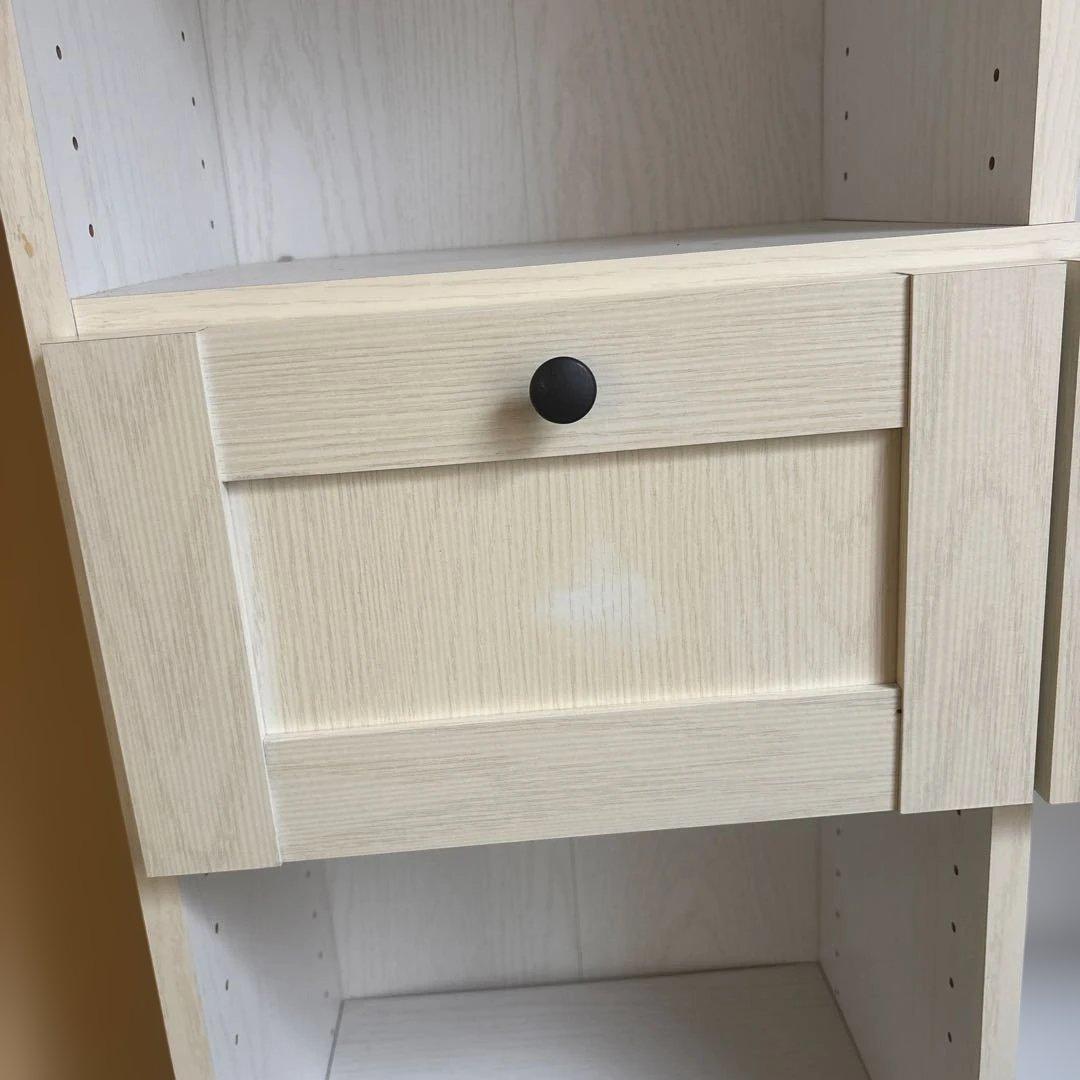 ホワイトオープンシェルフ 引き出し付き　ニトリ