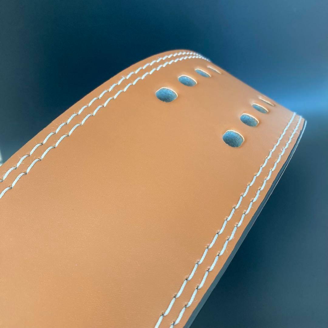 訳アリ パワーベルト レバーアクション 本革 ワンタッチ可変式 茶×黒バックル