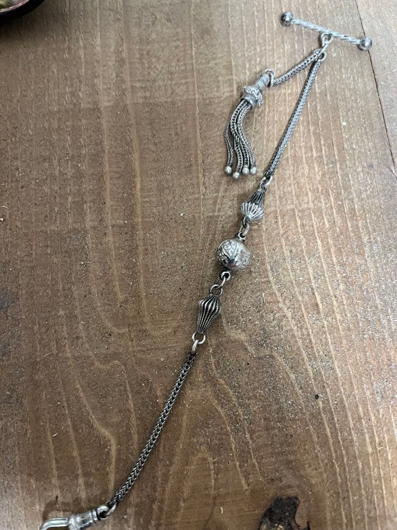 アンティーク懐中時計銀チェーン
