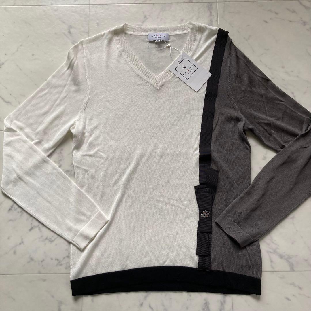 定価38500円【新品】レディース38ランバンスポール リボン付きニット