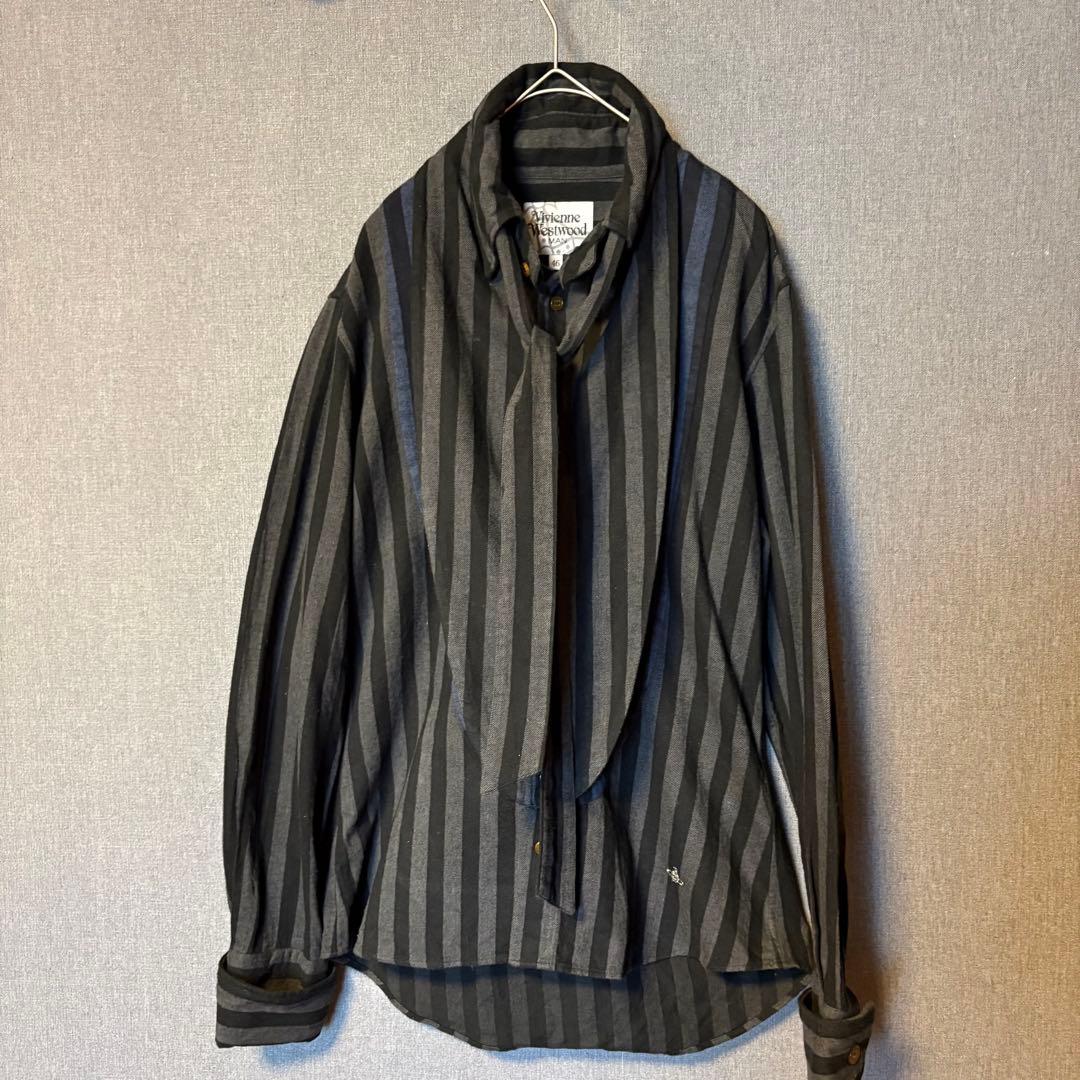 Vivienne Westwood MAN ストライプリボンシャツ サイズ：46