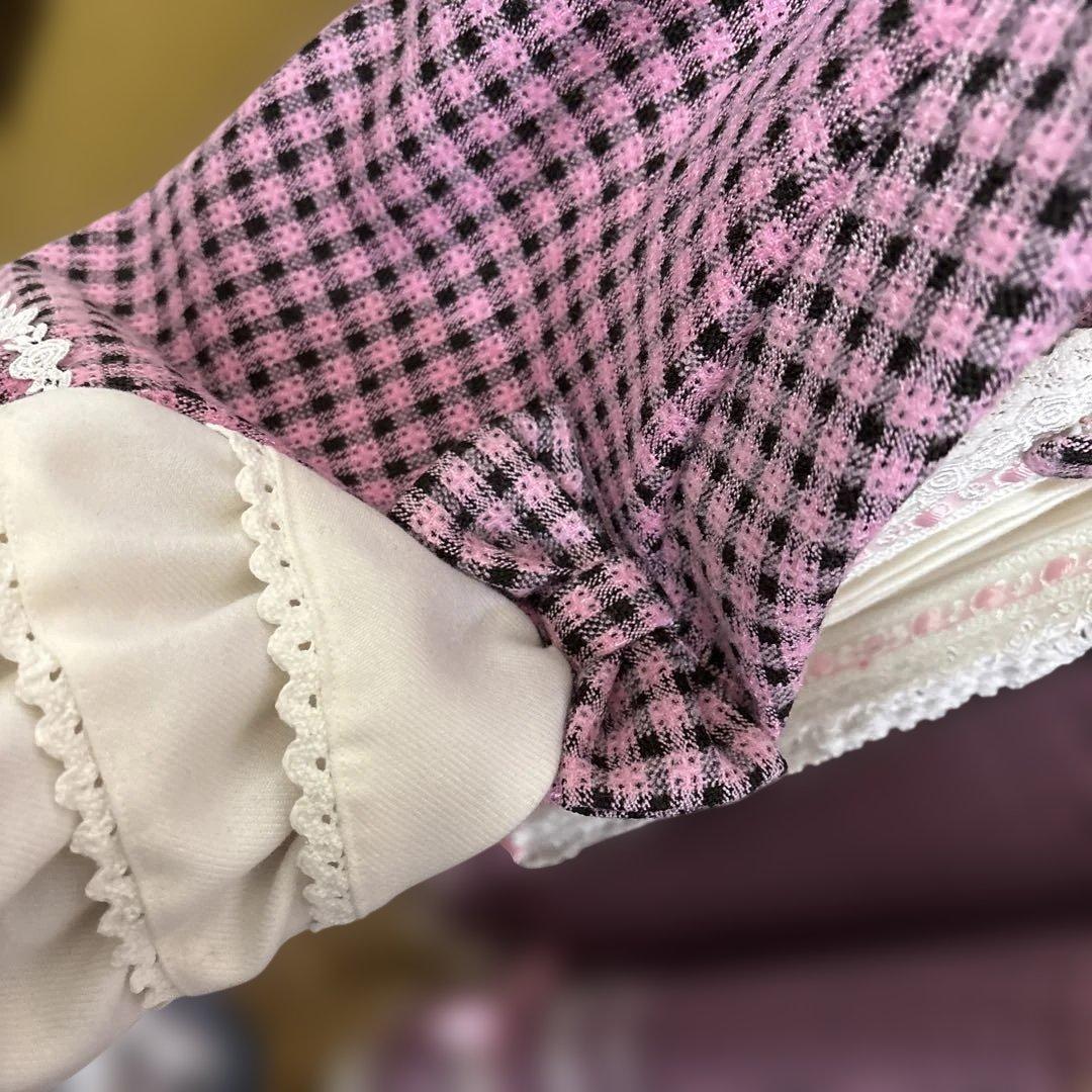 星*奨様 BODYLINEボディラインのチェック柄ワンピコート　ワンピース　姫ロ