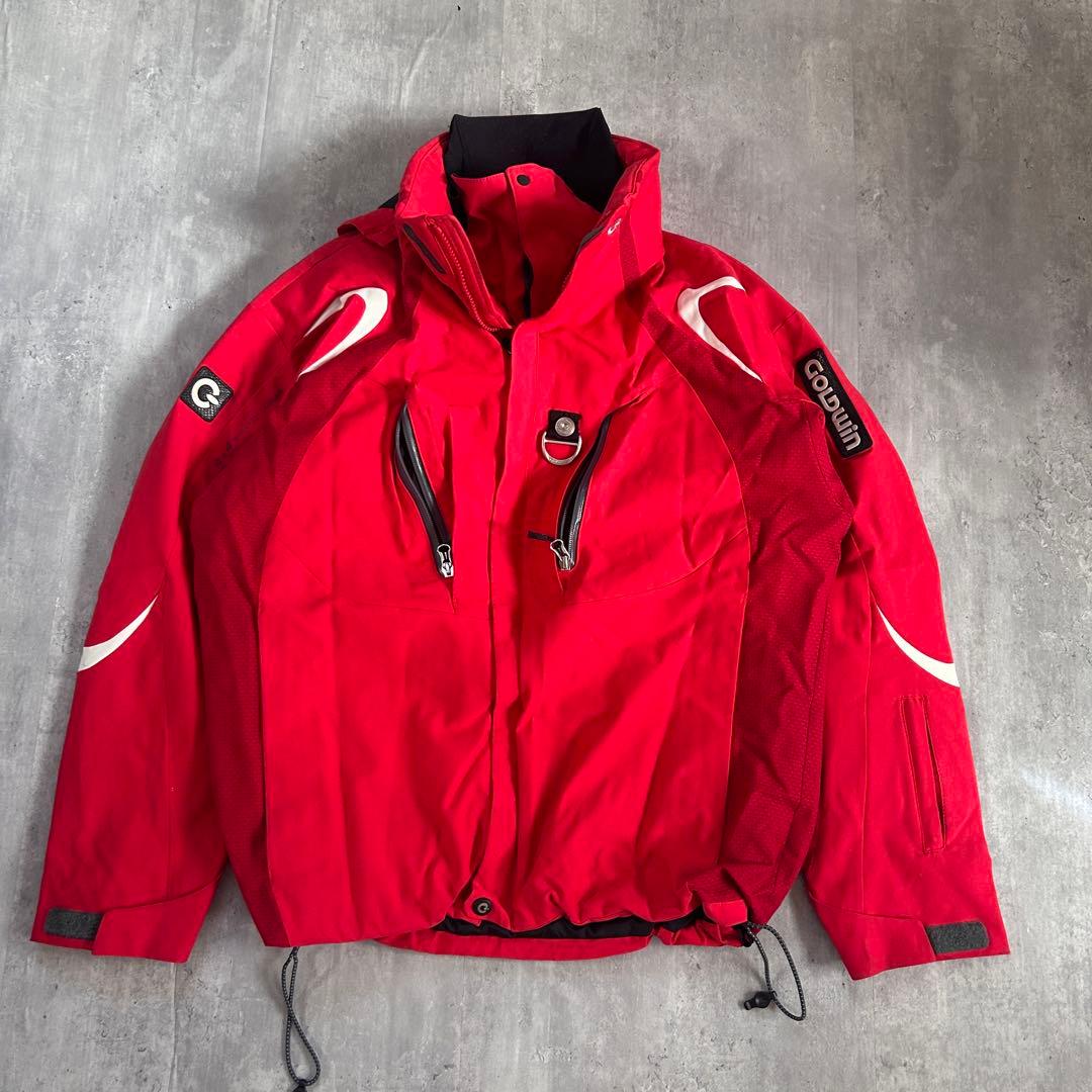 C7 GOLDWIN スキーウェア 上下セット インナー付 赤 メンズ L-XL