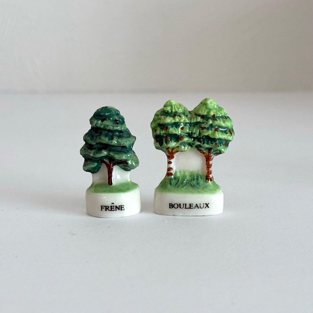 フランスの樹木　フェーブ　ヴィンテージ　フランス　陶器　ミニチュア　置物