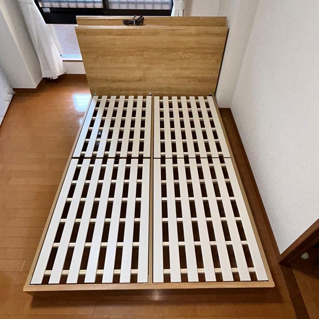 【syun】木製ダブルベッドフレーム スラット構造