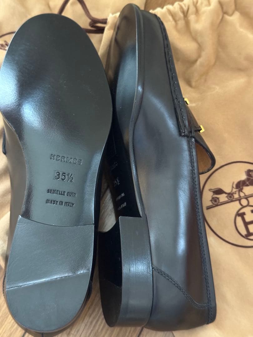 新品未使用　エルメス　コンスタンス ローファー ゴールド金具　35 1/2