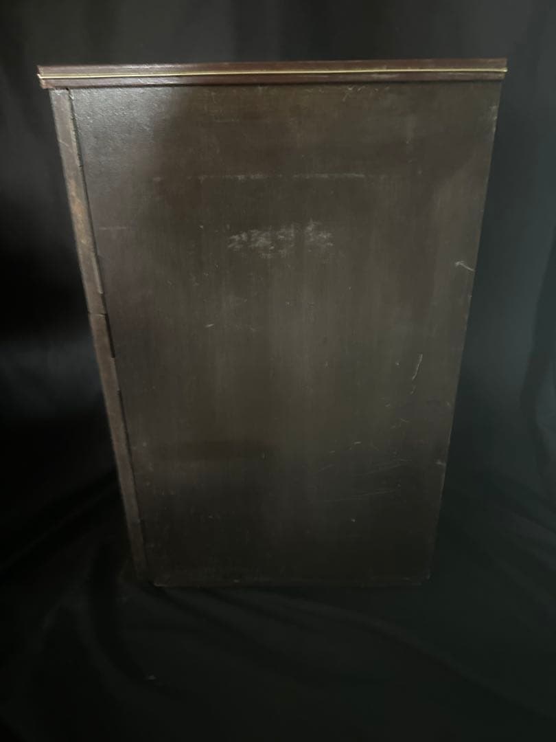 アンティーク 木製 レコード キャビネット ダークブラウン 仕切り付き