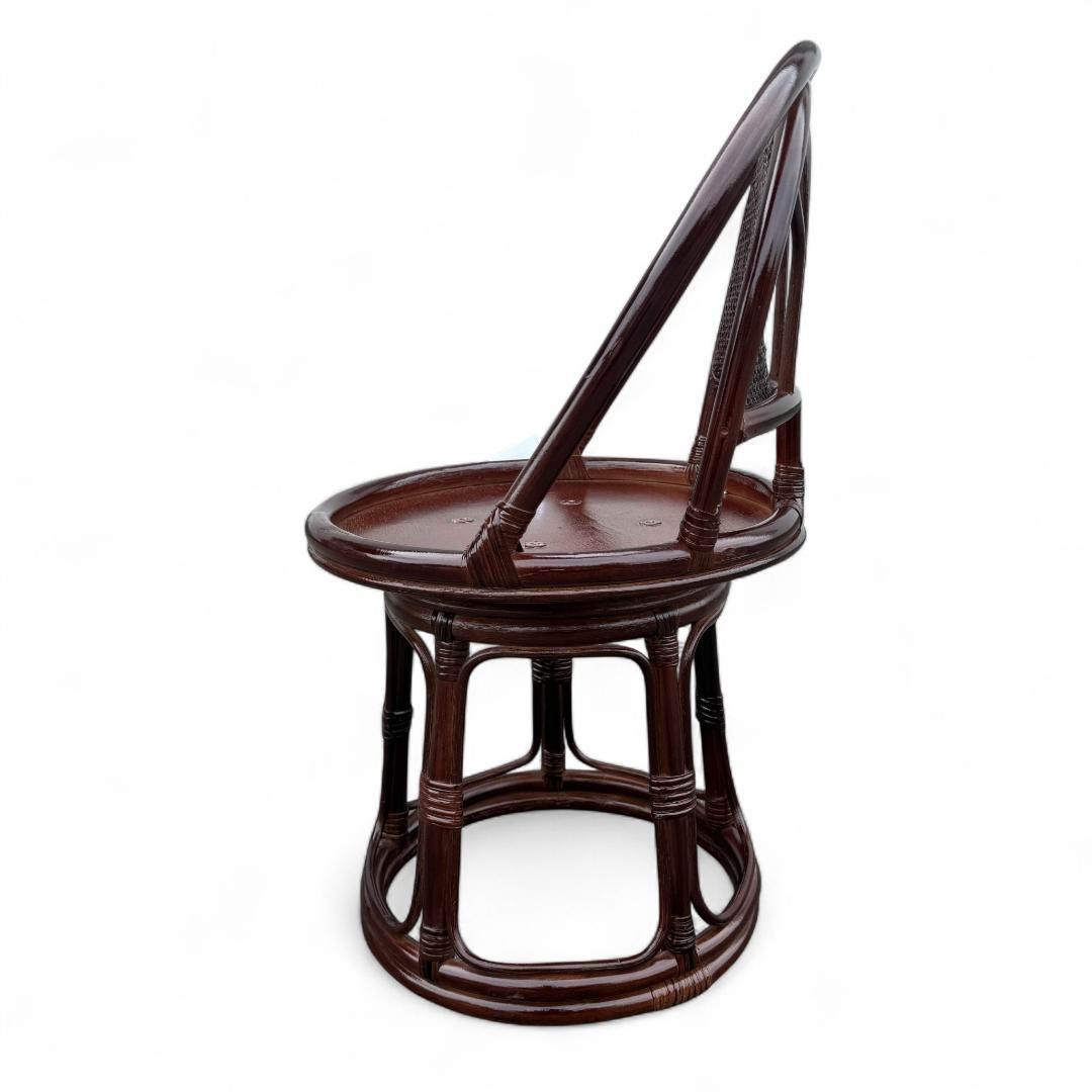 2点セット【新品】楽々ラタン 360度回転 座椅子 籐座椅子　座布団無し