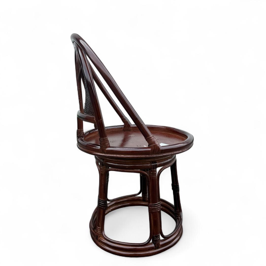 2点セット【新品】楽々ラタン 360度回転 座椅子 籐座椅子　座布団無し