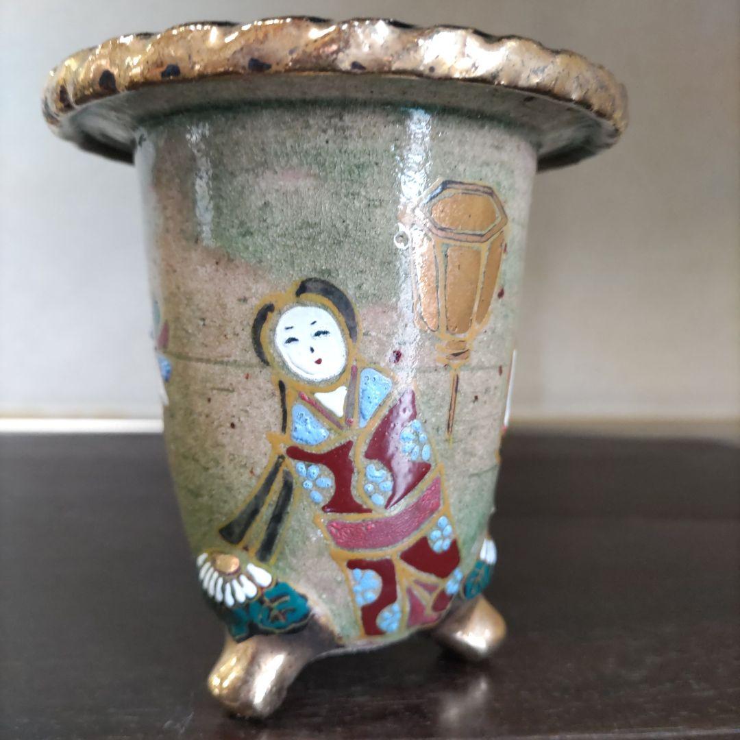 盆栽鉢、植木鉢、蘭鉢、錦鉢　お雛様柄、　京楽鉢、年代鉢、金縁蘭鉢、盆栽鉢、未使鉢