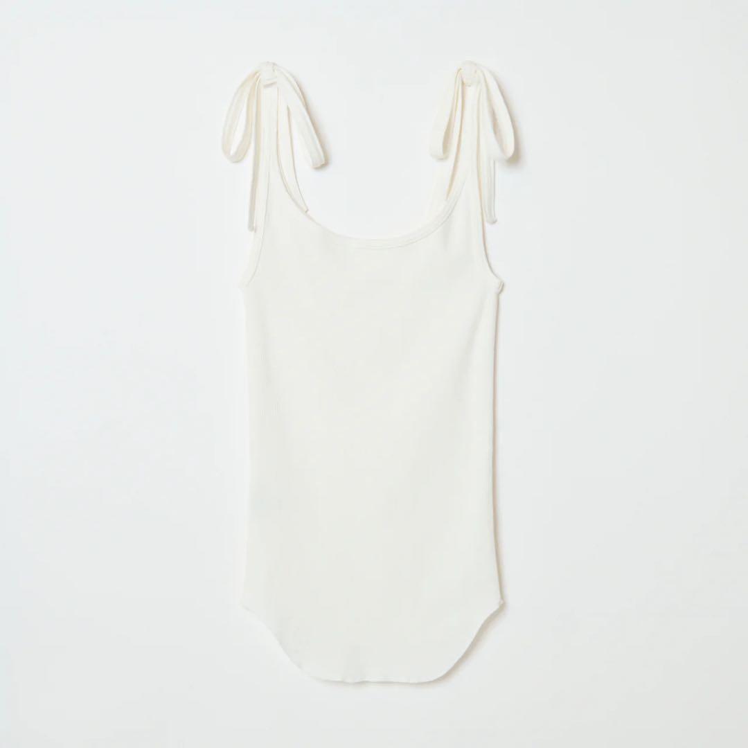 トップス SHISHIKUI RIBBON CAMI / WHITE