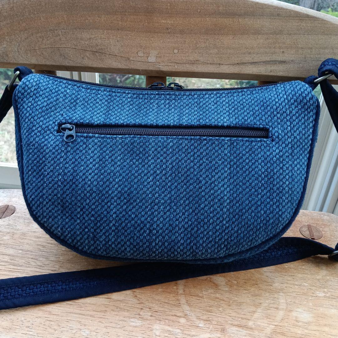 古布藍染木綿二重剣道着　小さめショルダーバッグ　ハンドメイド