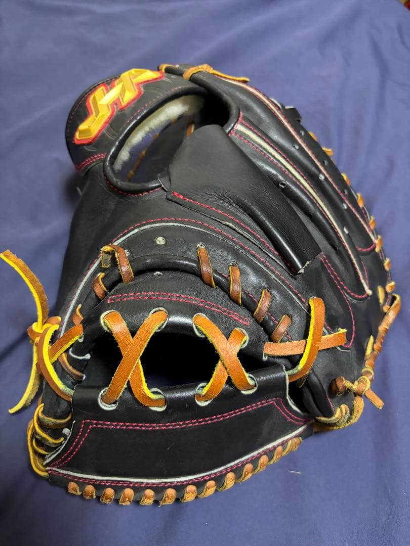 フ*ト様 ハタケヤマ 硬式野球グローブ 黒/赤/オレンジ
