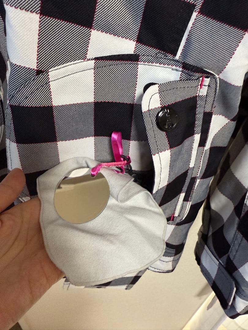 【美品】X-NIX セットアップ　スノボーウェア L/（USM）ピンク　チェック